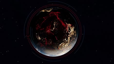 una tormenta eléctrica aparece en todo el continente africano.