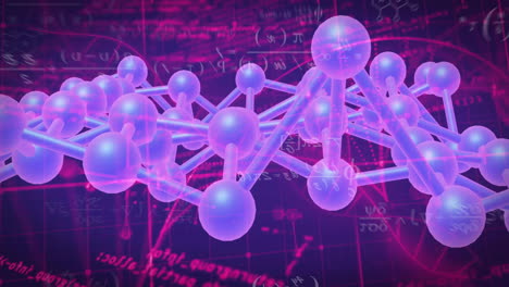 animación del procesamiento de datos y la cadena de adn en fondo azul