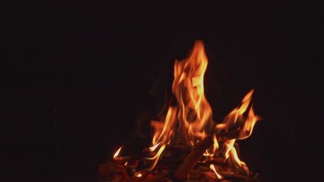 blazing bonfire on outdoor isolated against dark background