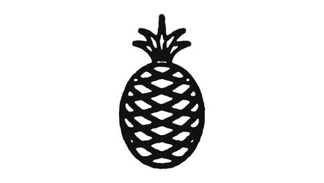 pineapple icon animation footage & alpha channel