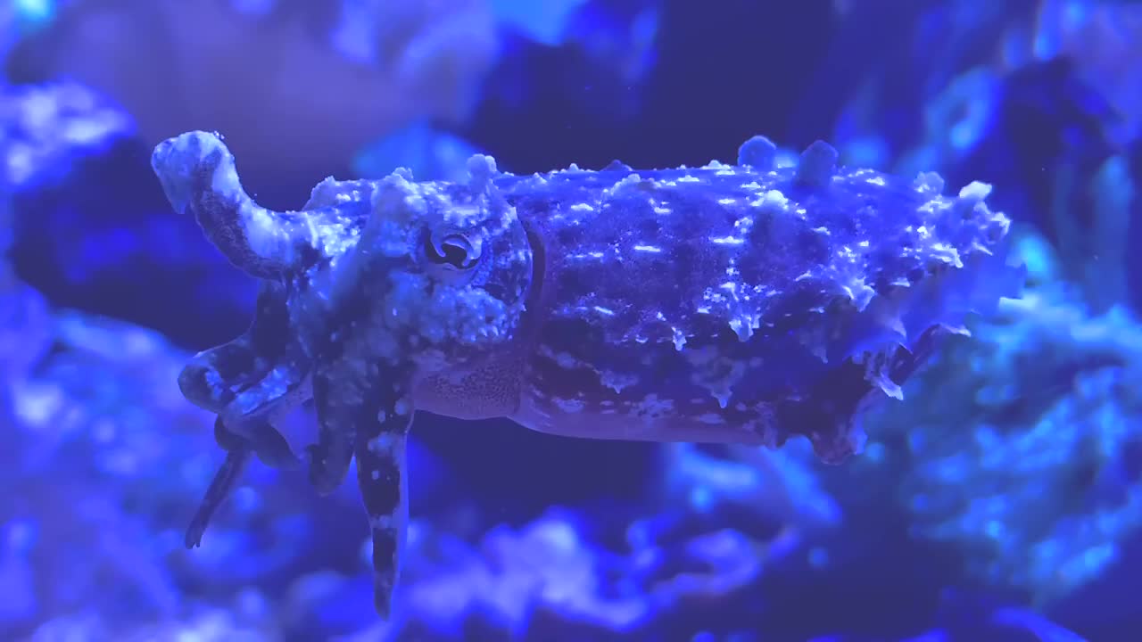 눈을 깜박이는 난쟁이 오징어