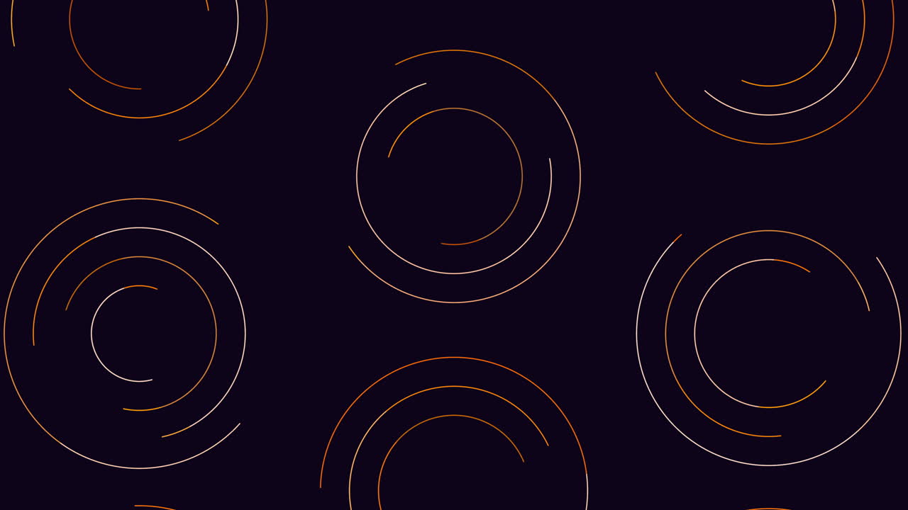 Abstract rotating concentric circle lines on dark background seamless animation