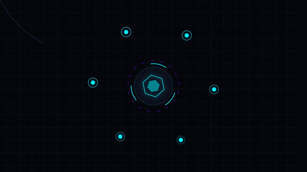 Futuristic Hexagonal Digital Interface HUD Animation
