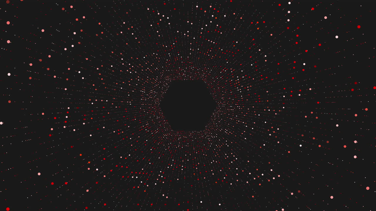 diseño abstracto púrpura y blanco con puntos circulares sobre fondo negro