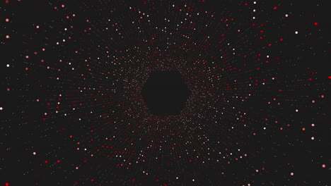 diseño abstracto púrpura y blanco con puntos circulares sobre fondo negro