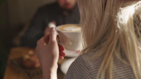 couple enjoying breakfast at a cafe