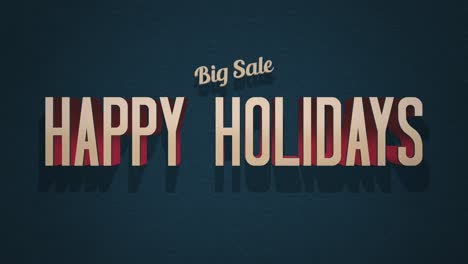 Retro-Happy-Holidays-and-Big-Sale-text-on-blue-grunge-texture