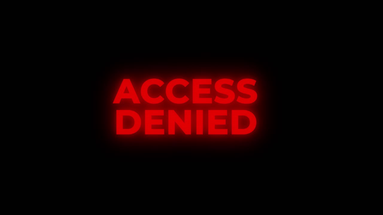 Access denied red warning error alert computer virus alert hacking message glitch concept of malware