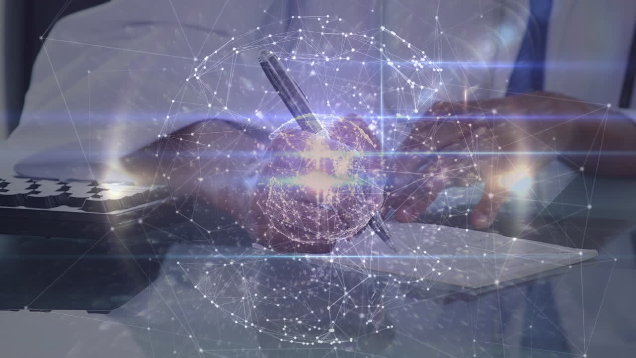 아프리카계 미국인 의사와 연락처 네트워크의 애니메이션