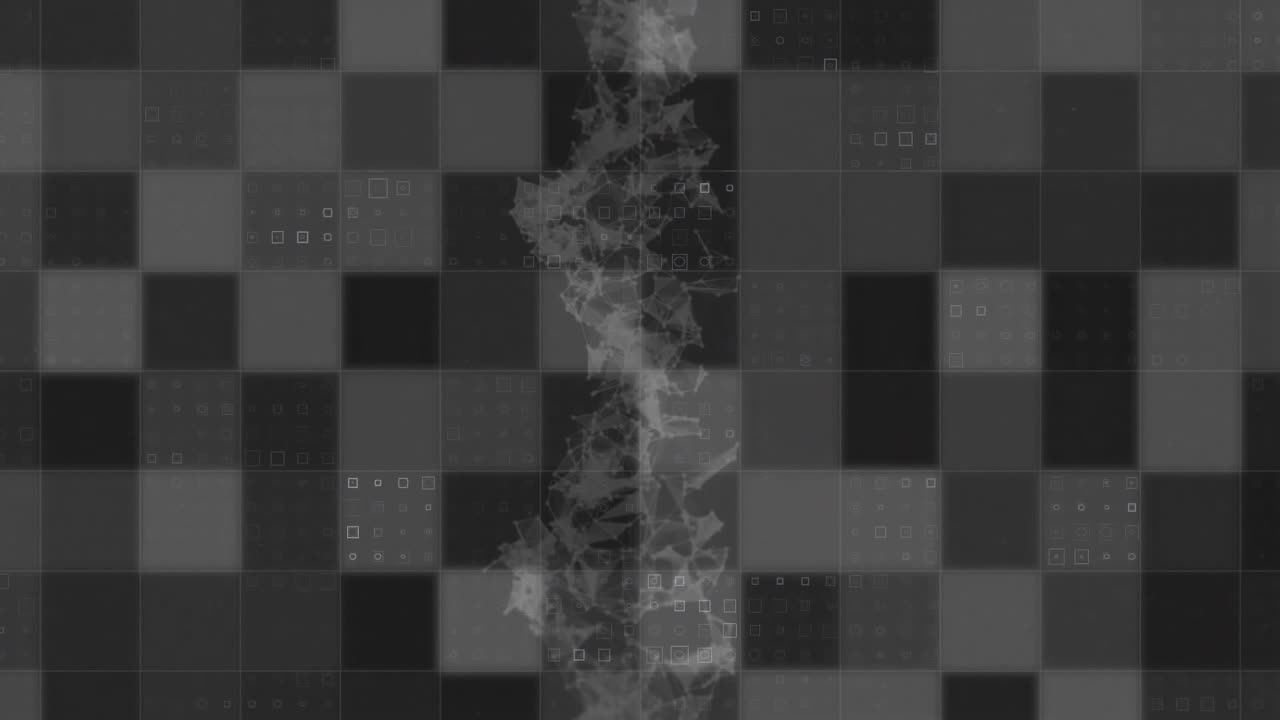 Animation of digital data processing over dna strand spinning