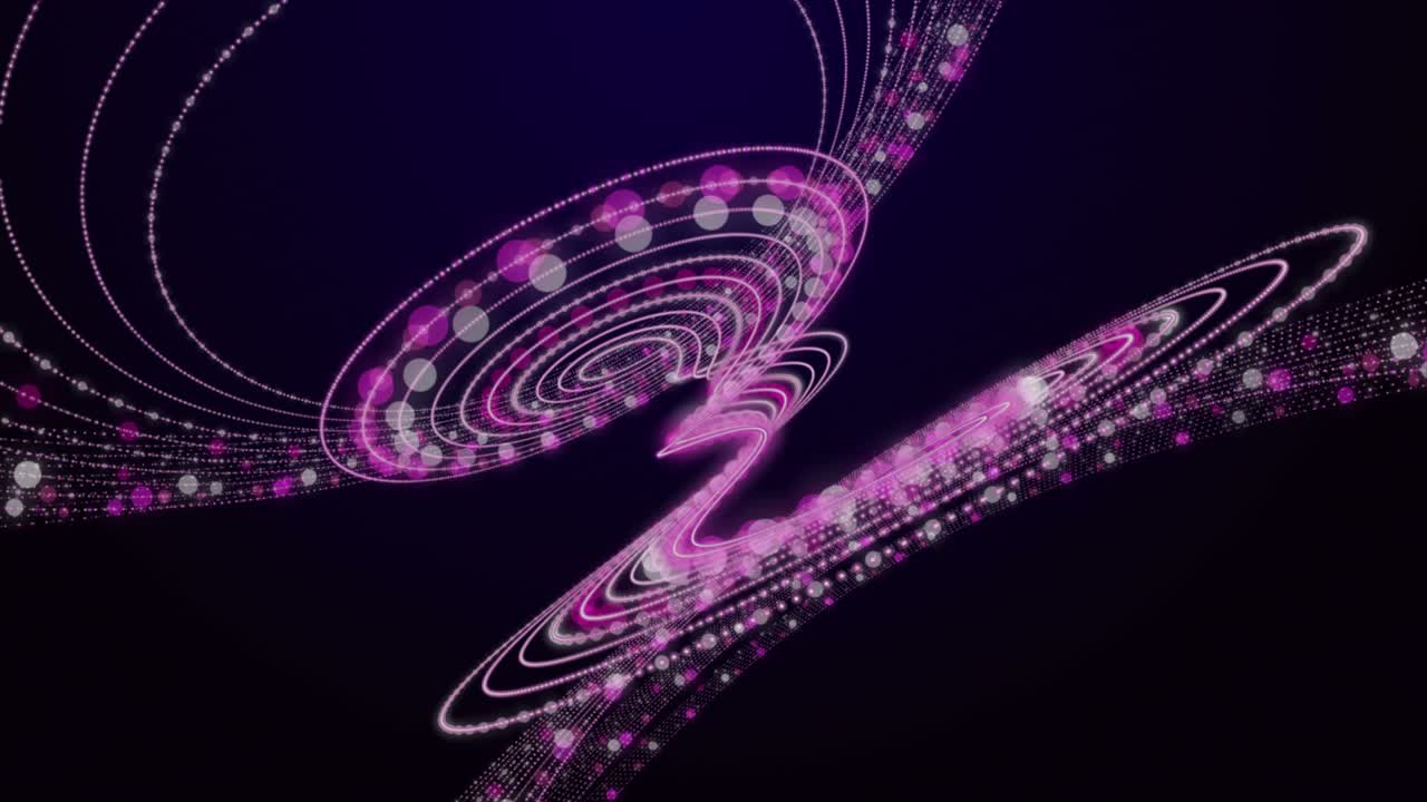 animación futurista con objeto de rayas de partículas en cámara lenta, 4096x2304 bucle 4k