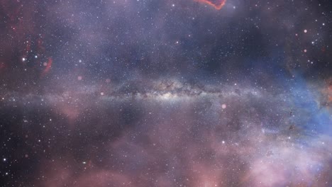 towards the galactic horizon line in outer space