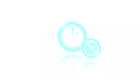 animation of clocks moving fast on white background