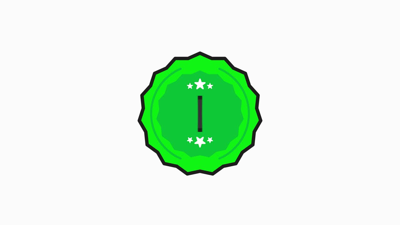 Confidential important badge green Stamp icon in flat style on white background. Motion graphic.