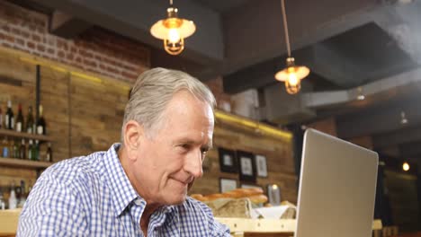 senior man using laptop 4k