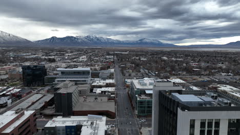 downtown provo utah aerials in winter