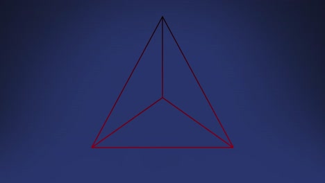 animation of lines in triangle against blue background