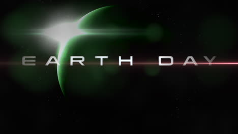 día de la tierra con planeta verde y luz de estrella en el espacio