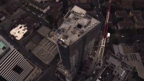 Aerial-view-from-up-above-of-a-condominium-apartment-complex-under-construction