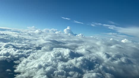 stunning aerial pilot pov during a left turn in order to avoid a storm ahead, at 12000 metres high