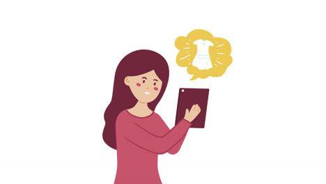 mujer comprando en línea en alpha