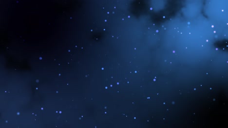fondo de partículas azul profundo abstracto con poca profundidad de campo en la parte superior e inferior de la pantalla. cámara lenta. animación. 4k.