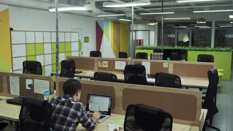 modern coworking space with people working