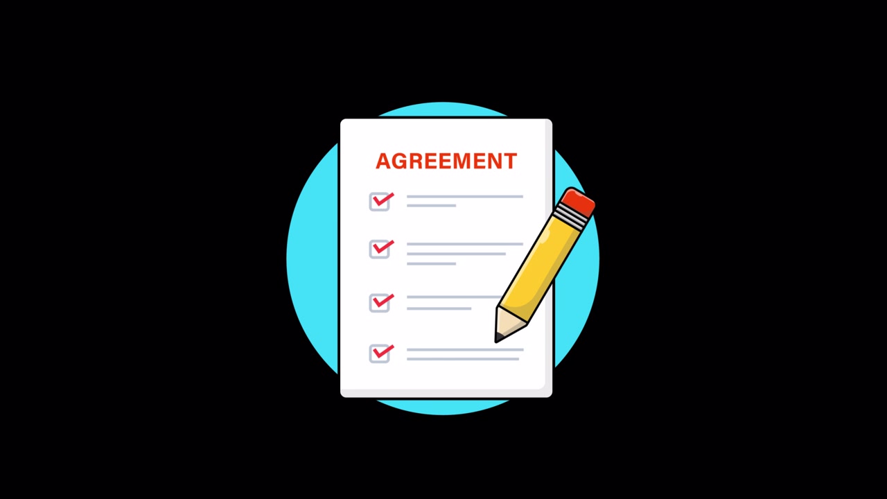 Agreement Document with Checkboxes Being Marked by a Pencil
