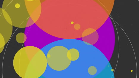 animation of multicoloured vibrant circles over black background