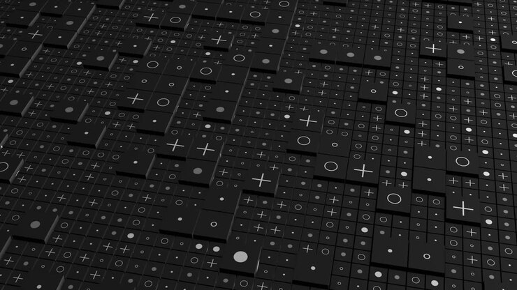 Abstract geometric pattern with circles and plus signs