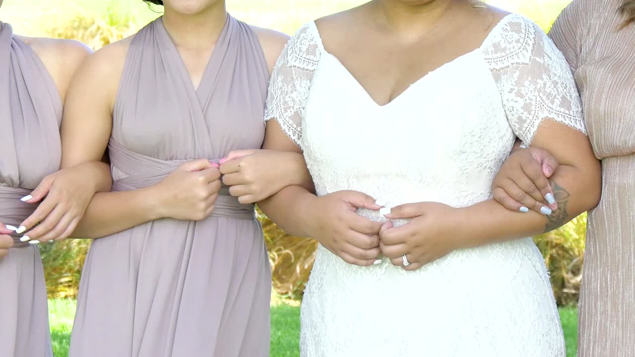 shot of bride - groom with wedding flower