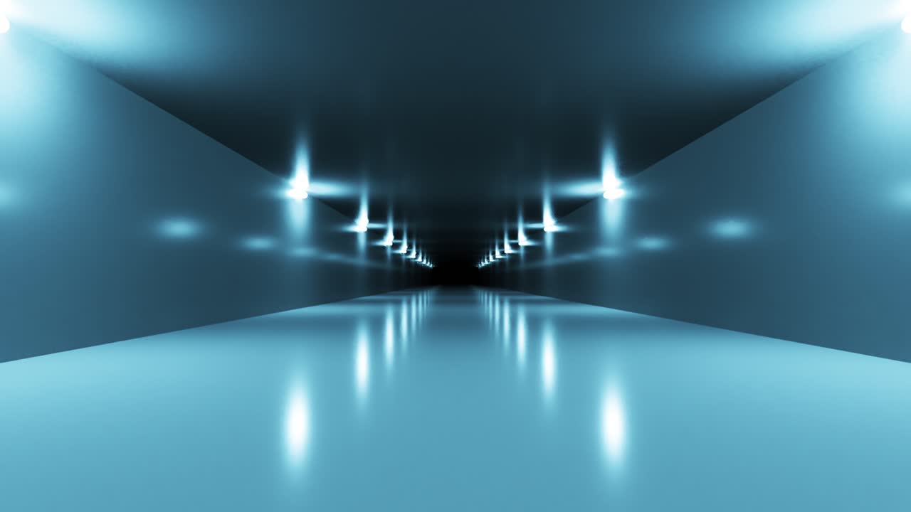un túnel futurista vacío con luces brillantes