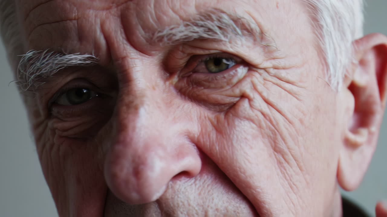 Close-up of an Elderly Person's Face