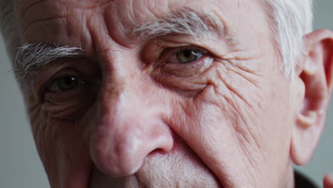 close-up of an elderly person's face