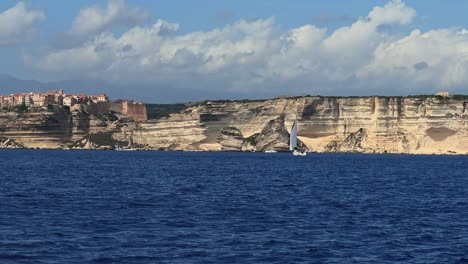 bonifacio medieval town perched on sandstone cliffs, corsica in france-1