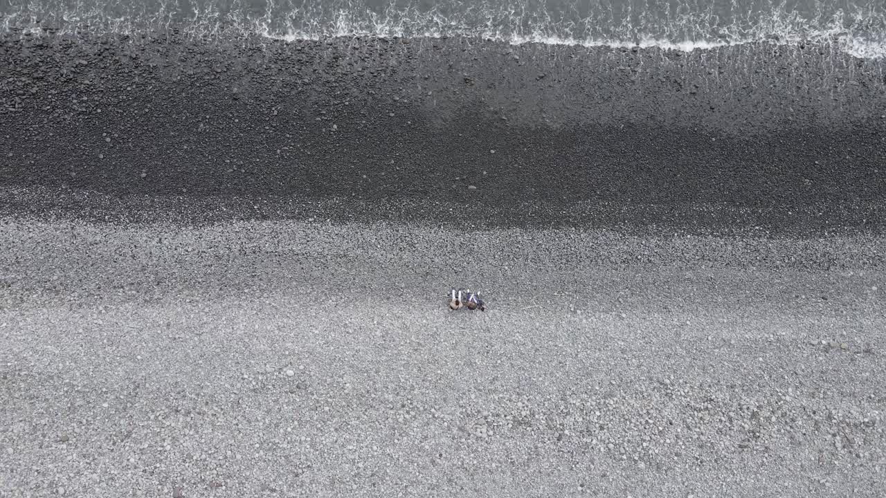 포르투갈 마데이라 섬에 있는 바위 해변의 조감도