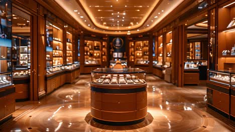 luxurious high-end watch or jewelry store interior