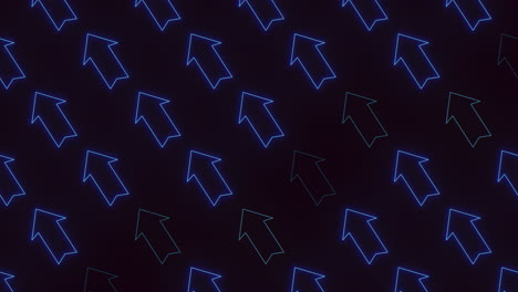 blue neon arrow pattern on black gradient