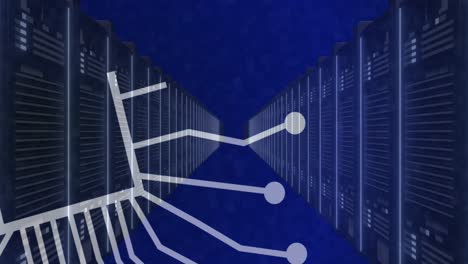 Animación-Del-Procesamiento-De-Datos-De-IA-E-íconos-Sobre-Servidores-Informáticos