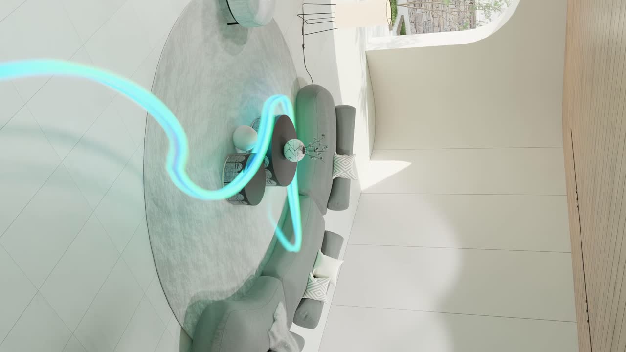 área de salón de patio cubierta al aire libre con muebles modernos, renderizado en 3d