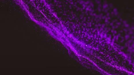 Animation-of-purple-wave-of-spots-on-black-background