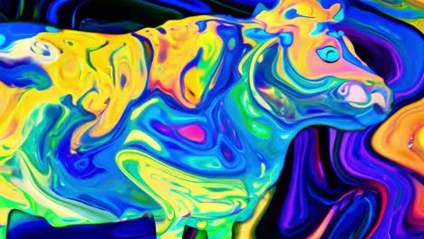 abstract psychedelic cow art