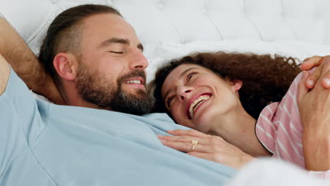 Relax,-love-and-funny-couple-in-bed-together