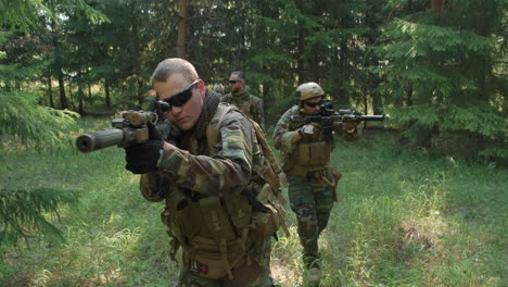 soldiers on secret operation in forest
