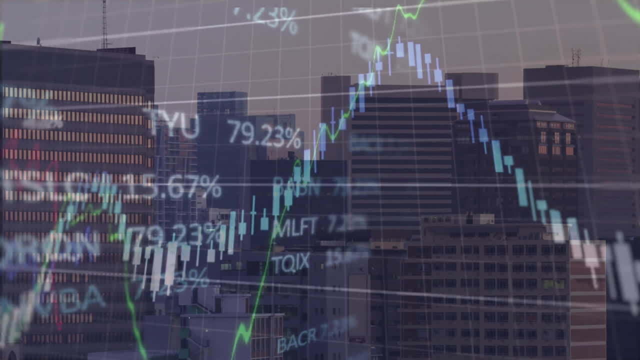 animación de diagramas y procesamiento de datos en el espacio de copia del paisaje urbano