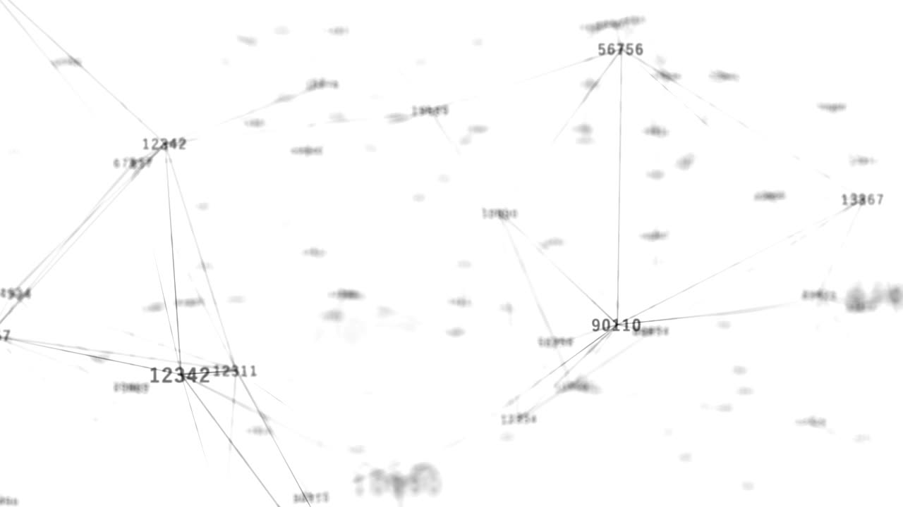 Black Numerical Counting With Connected Dots lines Futuristic technology abstract background. Beautiful plexus with numbers. Animation. Business Concept.