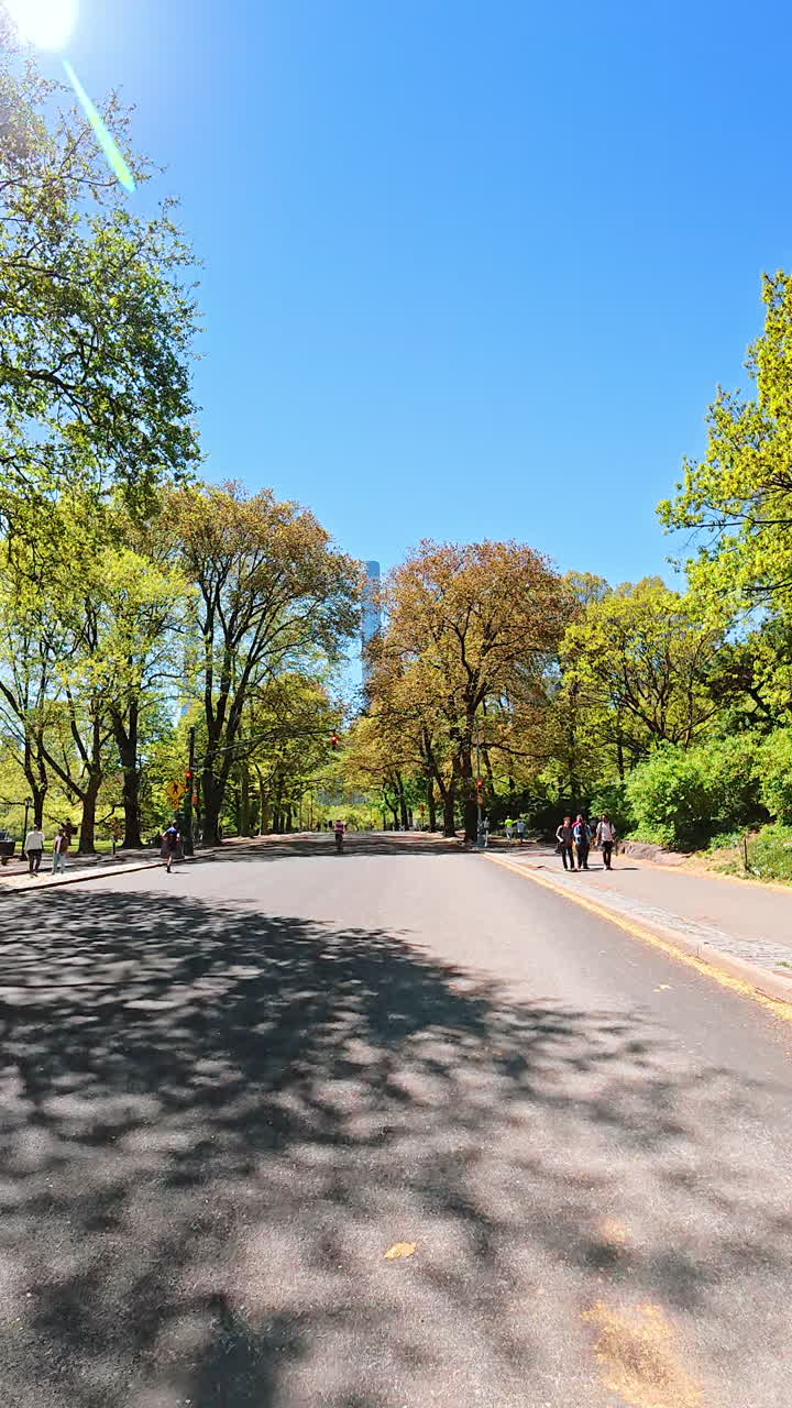 Nueva York, EE. UU., 3 de agosto de 2025: ciclistas disfrutando de un día de primavera en Central Park, Nueva York. Grupo de ciclistas circulando por Central Park