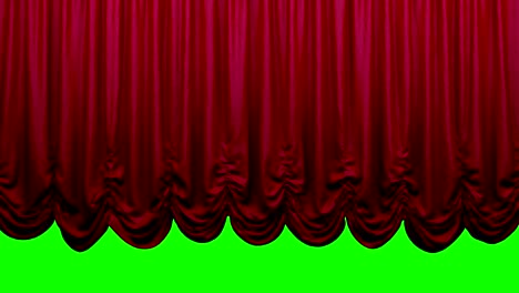 red austrian theater stage curtain go up and down.