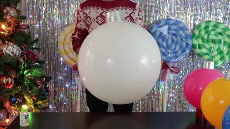 creating christmas decoration, giant sphere