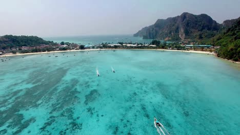 a phi phi island low aerial view